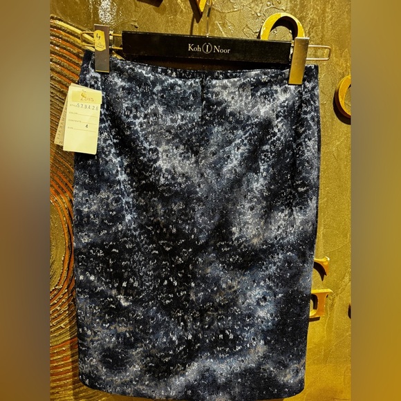 NWT Alberto Malaki Navy Blue office set blouse size M skirt size 4 - Picture 8 of 11